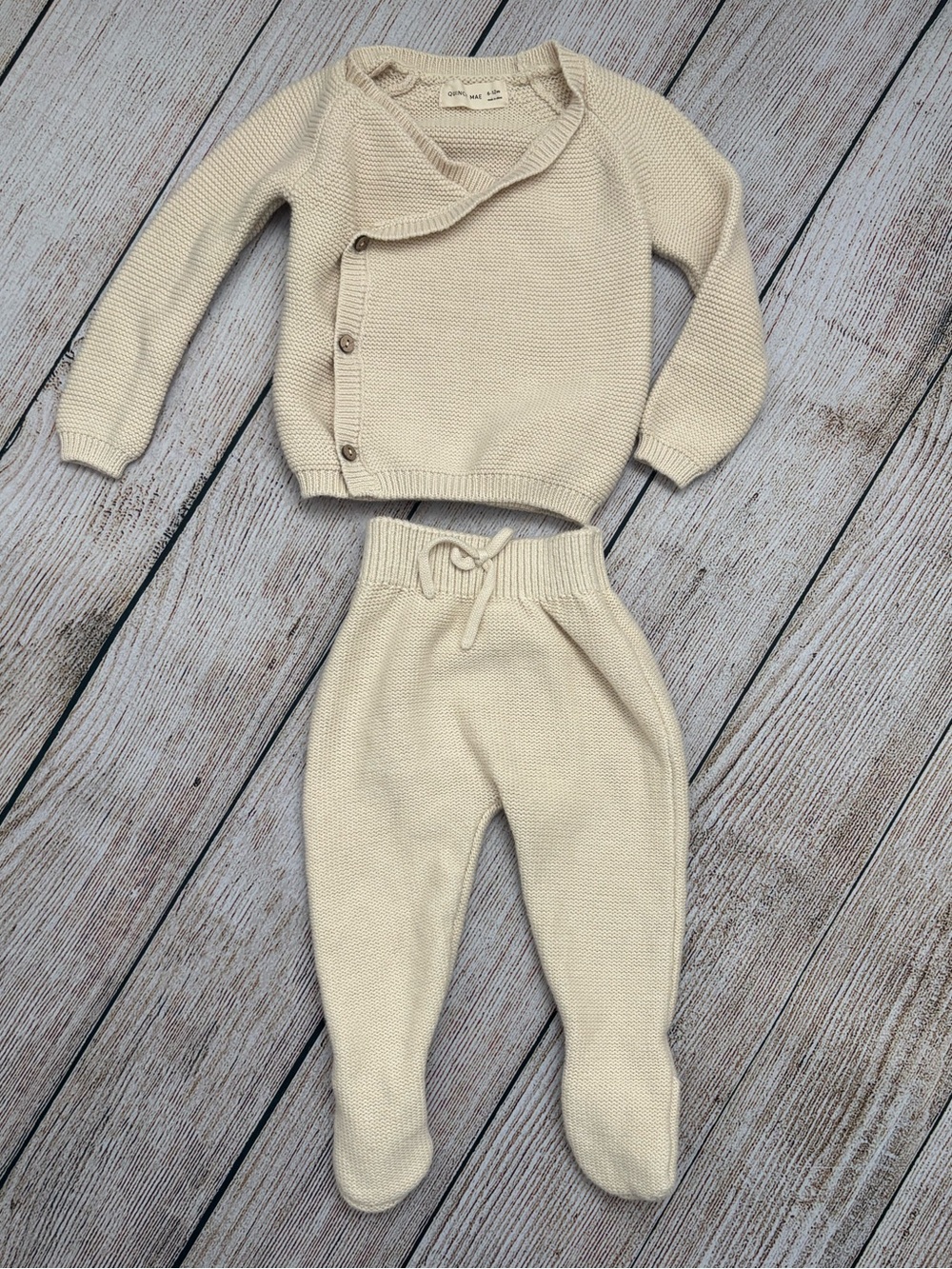 Quincy Mae Knit Wrap + Pant set 6-12m